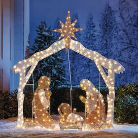 Brylanehome 196438786958 Crystal Splendor Outdoor Scenes - Nativity Scene