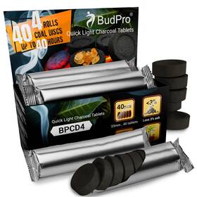 Budpro Bpcd4 Charcoal Tablets Quick Light 33mm 40 4 Rolls For Incense Resin