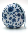 Bw594021 White Blue Porcelain Fragrance Sachet Pierced Holes Ribbon Hanger
