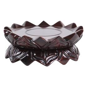 27l162331dks Cabilock Wooden Lotus Base 5 Inch Round Statue Stand Incense Holder Pedestal For Decor
