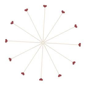 Cabilock D3342rz033iz 12pcs Heart-shaped Aroma Sticks Reed Diffuser Accessories For Home Fragrance