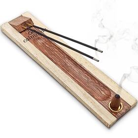 83-3xti-kyxv Calmveda Rosewood Incense Holder For Sticks - 11 Inch Handmade Dual Burners Wi