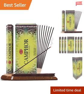 Camphor Incense Sticks 880001314050 120 Count Hem With Elegant Holder - Wellness Essential