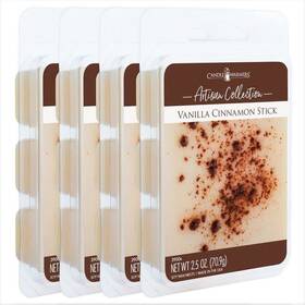 Candle Warmers 810102052551 Etc Artisan Wax Melts 2.5oz Vanilla Cinnamon Stick Fragrance 4-pack Each