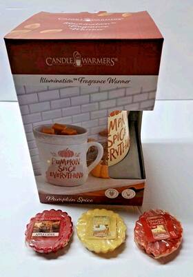 Candle Warmers 810102058676 Illuminated Fragrance Warmer With 3 Yankee Wax Melts Nib