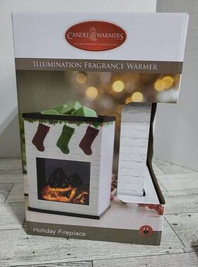 Candle Warmers 833245025855 Illumination Fragrance Warmer Holiday Fireplace Light-up