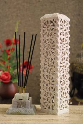 Cm-ih-s-f-003-11 Carry Me Handmade Marble Soapstone Incense Stick Burner Candle Holder Tea Li
