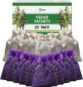 Cedar Chips And Lavender Sachets Moth Repellent Home Fragrance 20 P