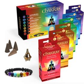 Chakras Incense 882604536167 7 Natural Meditation Cones Gift Set - Variety Of Aromas W