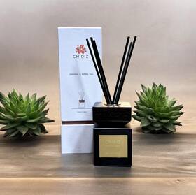Qsjj-005 Chidiz Jasmine And White Tea Reed Diffuser Home Fragrance Black