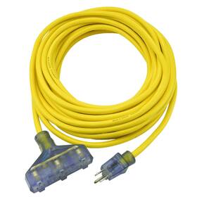Hu-xi-149 Clear Power 50 Ft 3 Outlet Heavy Duty Outdoor Extension Cord 12/3 Sjtow Yell