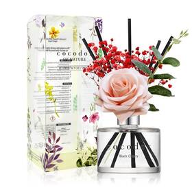 Cocodor 809558453892 Rose Flower Reed Diffuser/black Cherry/6.7oz 200ml /1 Pack/reed Diffu