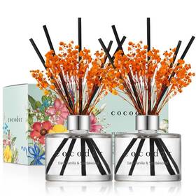 Cocodor 809966542638 Preserved Flower Reed Diffuser/dark Vanilla&sandalwood/6.7oz/2pack /