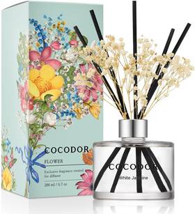 Cocodor Co. Ltd 445054960970 Flower Reed Diffuser Set / 6.7oz White Jasmine/scent With Sti