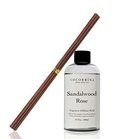 Cocorr Na 642380710119 Sandalwood Rose Scented Reed Diffuser Oil Refill With 6 Free Cotton Stic