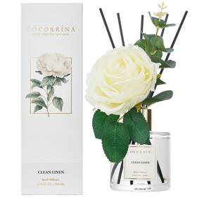 Cocorr Na 749824456333 Flower Reed Diffuser Clean Linen 6.7oz Scented With Sticks Home Fragrance