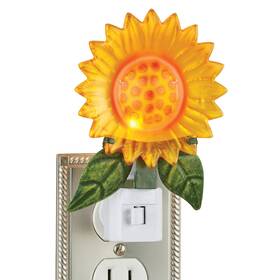 Comfa24113 Collections Etc Charming Glass Sunflower Plug-in Nightlight
