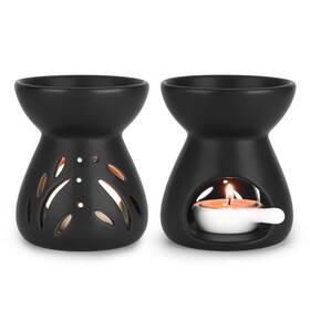 L1-pg2139-s-bk-2-fba Comsaf Essential Oil Burner Wax Melt Burners Set Of 2 Aromatherapy Aroma Cer