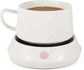 C1202 Copinpin Christmas Gifts For Women Mom Wife Ceramic Coffee Mug Warmer Set Electric Cand