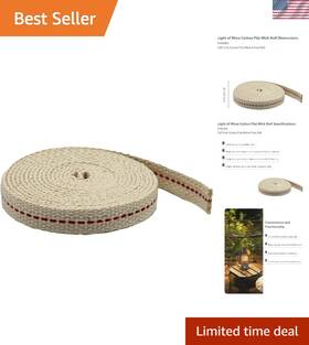 Cotton Wick For Oil Lamps 799234424606 Genuine Red Stitch 7/8 Inch - Perfect Indoor And Outdoor Lanterns