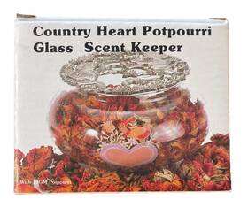 Country Heart 048135222195 Potpourri Glass Scent Keeper