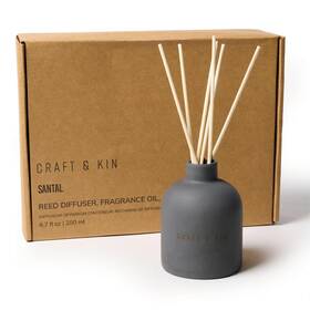 Craft & Kin 850001847582 Reed Diffuser For Home And Bathroom Santal Woods Set With Fragr