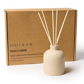 Craft & Kin 850001847599 Christmas Reed Diffuser For Home And Bathroom Inch Holiday Neroli Jasmine