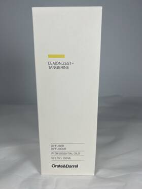 392-347 Crate & Barrel Nib And Lemon Zest Tangerine Essential Oils Reed Diffuser Set 5floz