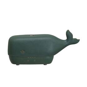 Creative Co-op 191009673262 Stoneware Whale Oil Diffuser With Timer Grey