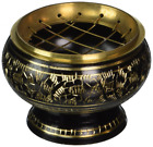Crn2 New Age India Small Decorated Brass Charcoal Screen 309680000028