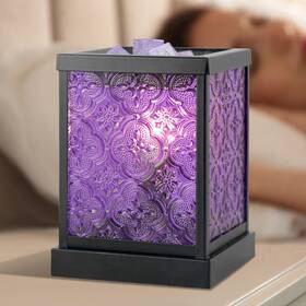 Cv02037-pur Cvhomedeco. Moroccan Electric Wax Melt Warmer Decorative Candle Burner