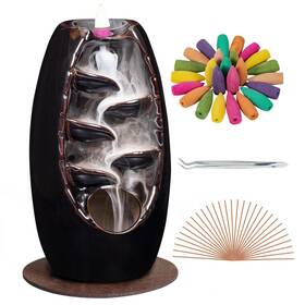 Dailylife 782901736959 Backflow Incense Burner And Ceramic Holder Waterfall With 120 Mixed