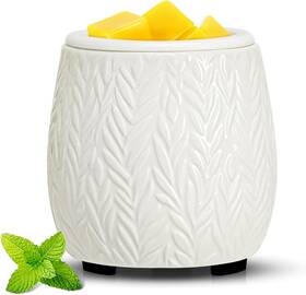 Us0014cw Dialans Wax Melt Warmer Ceramic Burner For Scented Cubes White Leaf