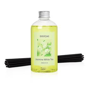 Diufjag 742332478897 Jasmine White Tea Reed Diffuser With 20 Black Fiber Sticks 250ml Diffuse
