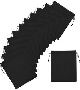 Dr Sl178 Black Cotton Drawstring Bags 10 X 12 Inch - Pack For Storage Pantry W