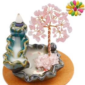 55554 Dreamgirnh Backflow Incense Holder Waterfall Burner Gemstone Money Tree Home L