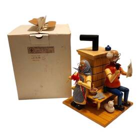Smd146x298 Dregano Seiffen Oma Opa Grandparents Erzgebirge German Double Smoker Incense Burner Original Box