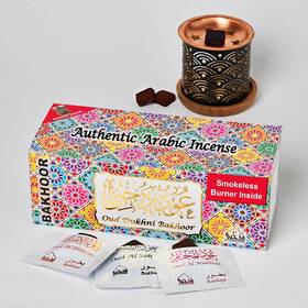 Dukhni 901362997323 Oud Bakhoor Variety Box And Burner By Arabian Oudh Incense Set With Candle Inch