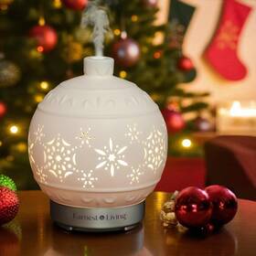 Cbd01-100ml-ca Earnest Living Christmas Ball Essential Oil Diffuser White Ceramic 100 Ml Dif