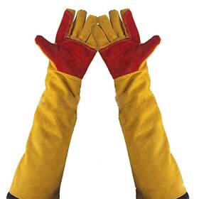 2018stl0042yelj01 Ehrgk Leather Welding Gloves 23.6 Inches Fire Heat Resistant Welders Long Sl