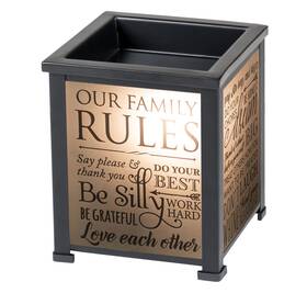 Elanze Designs 633303861582 Family Rules Love Each Other Dream Big Black Metal Electrical Wax Tart And Oil