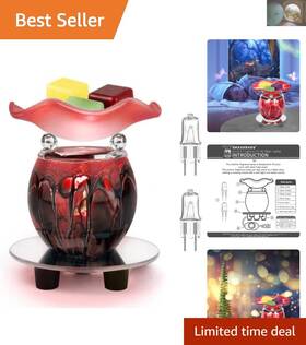 Electric Wax Melt Warmer 682559777345 Compact And Stylish 50w Halogen Glass Designed For Ambiance