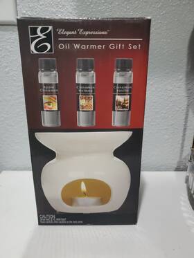 Bs49107ws Elegant Expressions Essential Oil Warmer Fragrance Gift Set-warmer And 3 Scented Oils-fast Shipping