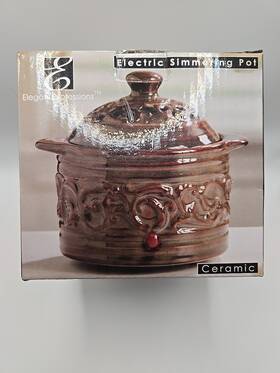 H47434ps Elegant Expressions Electric Simmering Pot Ceramic Brown Aromatherapy Plug- Inch