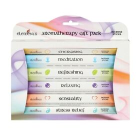 14459 Elements Aromatherapy Incense Sticks Gift Pack Home 6 Fragrances 120