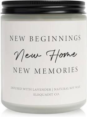 P0585 Elequaint House Warming Gifts New Home Perfect Housewarming - Lavender Scented Cand
