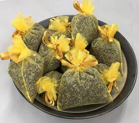 Lsano-daf10 Ellasown Set Of 10 Lavender Sachets Made With Daffodil Organza Bags