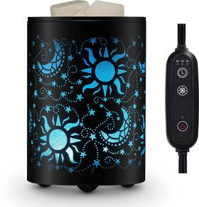 En4001mtssf Enaroma Stella Electric Wax Melt Warmer With Timer 7-color Led Glitter Night Light &