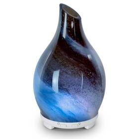 Dif380us Equsupro 120ml Art Glass Essential Oil Diffuser Ultrasonic Cool Mist 7 Color Light