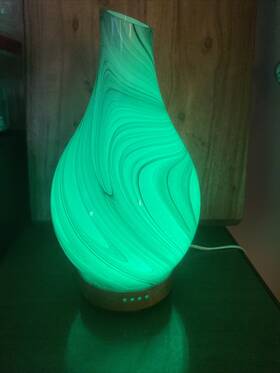 Pg-zd09-6miv Equsupro Essential Oil Diffuser 120ml Aromatherapy With Handmade Glass Led Color